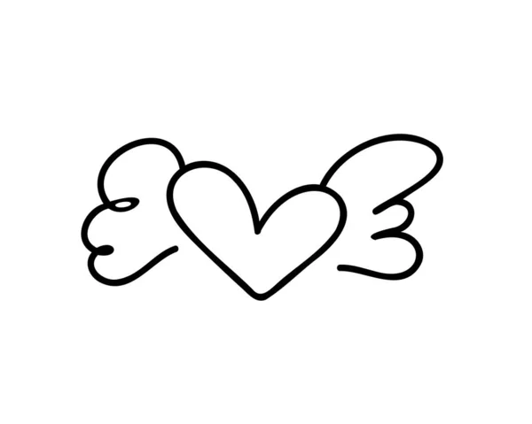 Вектор формы сердца, нарисованный вручную на белом фоне — стоковый вектор