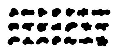 Akışkan sıvı rastgele organik şekiller vektörü beyaz arkaplanda izole edildi