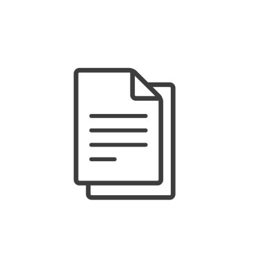 Beyaz arkaplanda izole edilmiş belge simgesi vektörü