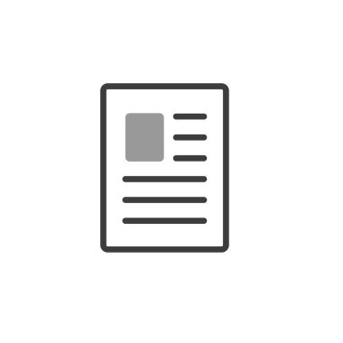 Beyaz arkaplanda izole edilmiş belge simgesi vektörü