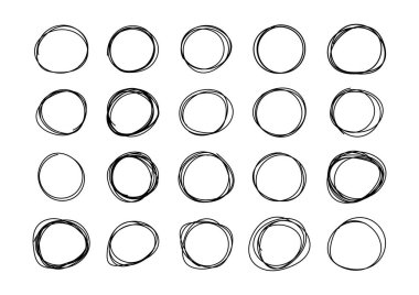 El çizimi daire çerçeve vektörü beyaz üzerinde izole