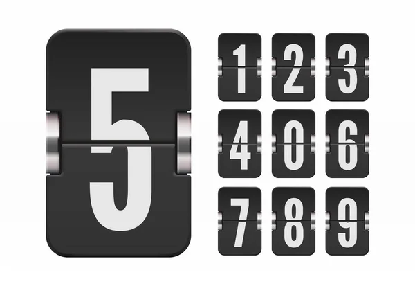 Jeu de tableau de bord numérique flip pour chronomètre noir compte à rebours ou page web regarder ou calendrier. Illustration vectorielle — Image vectorielle