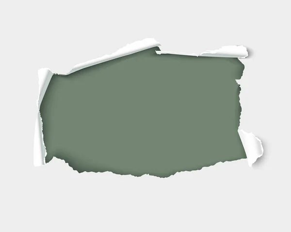 Vita rivna pappershål med rivna kanter — Stock vektor