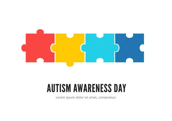 Концепция Дня осознания аутизма с красочными головоломками — стоковый вектор