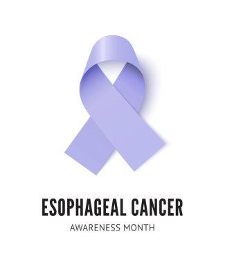 Özofageal kanser farkındalık kurdelesi vektör çizimi izole edildi