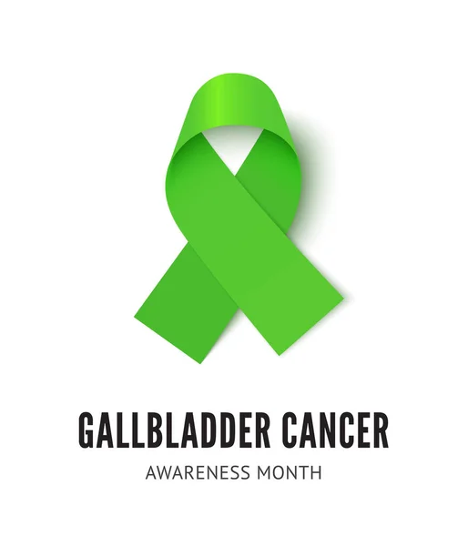 Gallbladder cancer awareness ribbon vector illustration isolated — Stock Vector