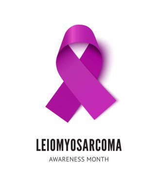 Leyomiyosarkom kanseri farkındalık kurdelesi vektör çizimi izole edildi