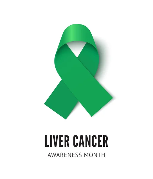 Liver cancer awareness ribbon vector illustration isolated — Stock Vector