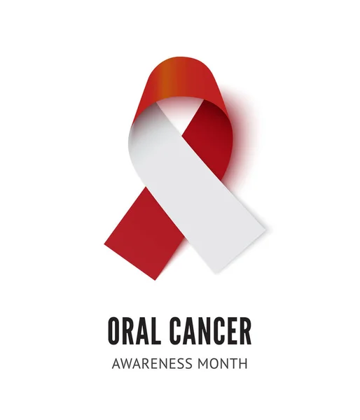 Oral cancer awareness ribbon vector illustration isolated — Stock Vector