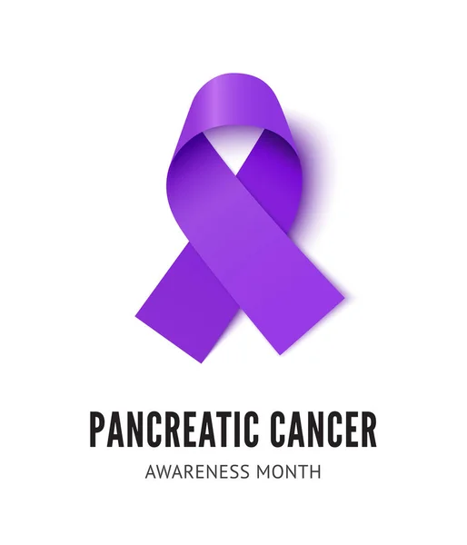 Pancreatic cancer awareness ribbon vector illustration isolated — Stock Vector