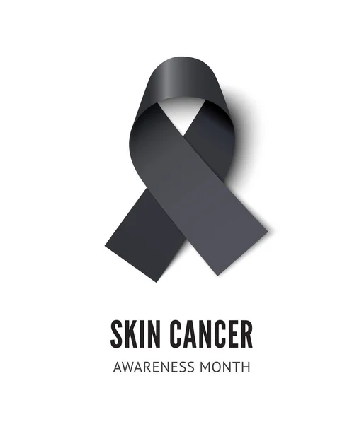 Skin cancer awareness ribbon vector illustration isolated — Stock Vector