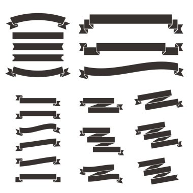 düz vintage şerit kümesi