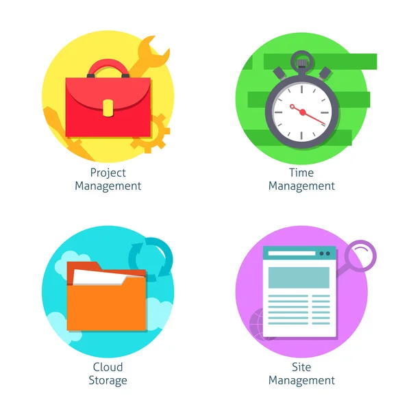 Set icone di gestione ufficio — Vettoriale Stock