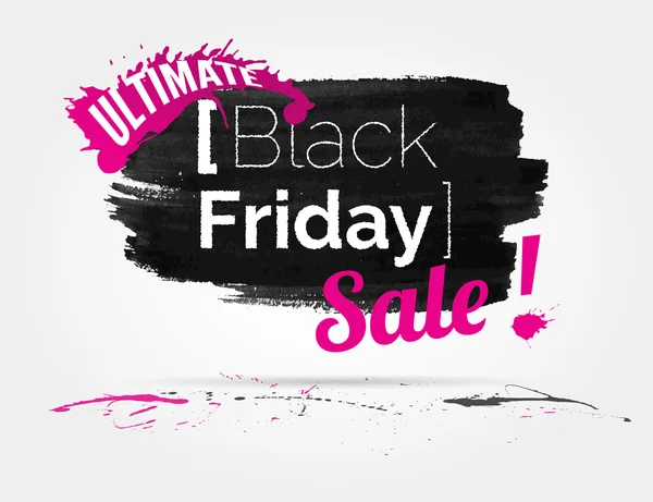 Black Friday banner de acuarela con salpicaduras — Vector de stock