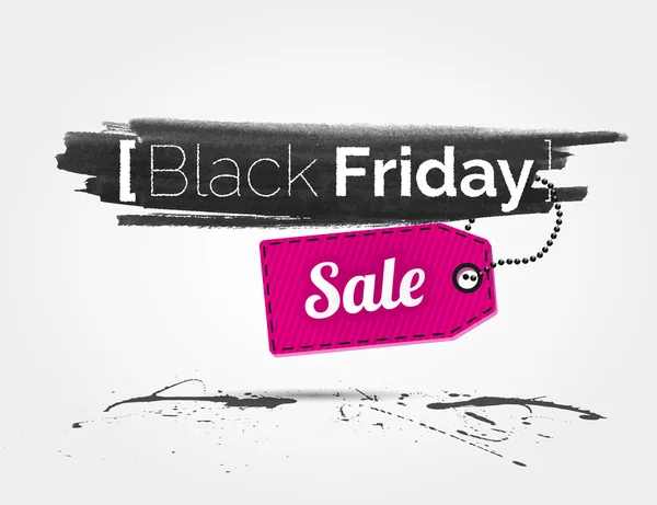 Black Friday banner de acuarela con salpicaduras — Vector de stock