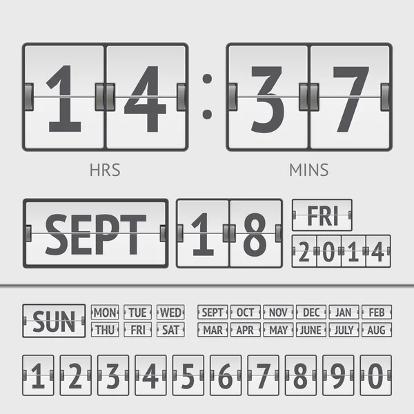 アナログ ブラック スコアボード ウィーク デジタル タイマー — ストックベクタ