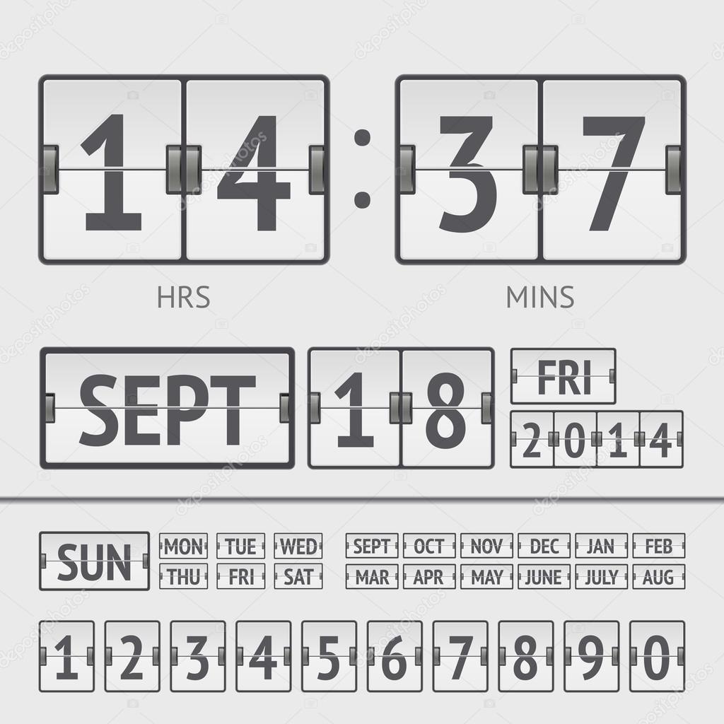 Analog black scoreboard digital week timer