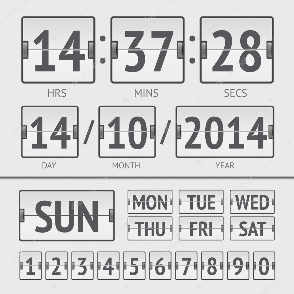 Analog black scoreboard digital week timer