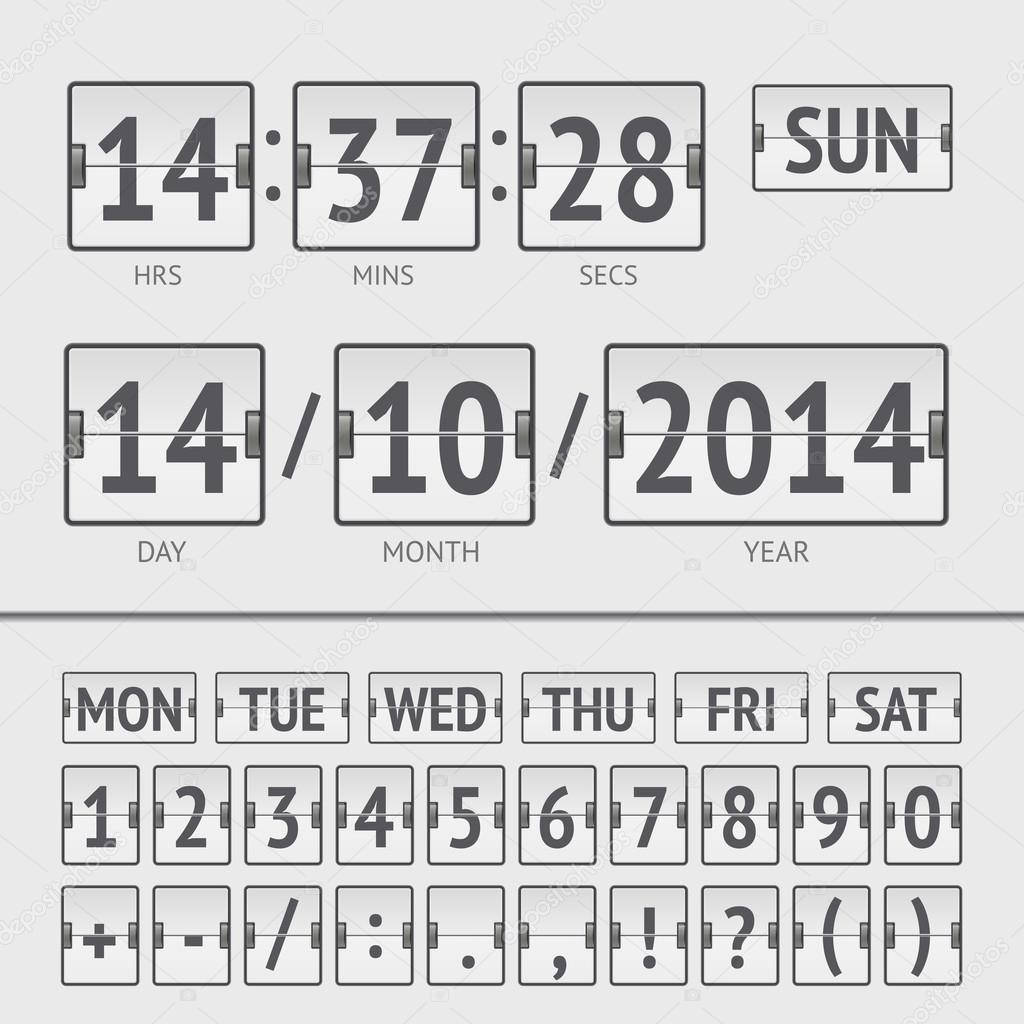 Analog black scoreboard digital week timer