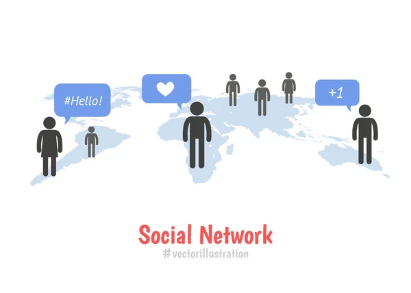 Social network concept — Stock Vector