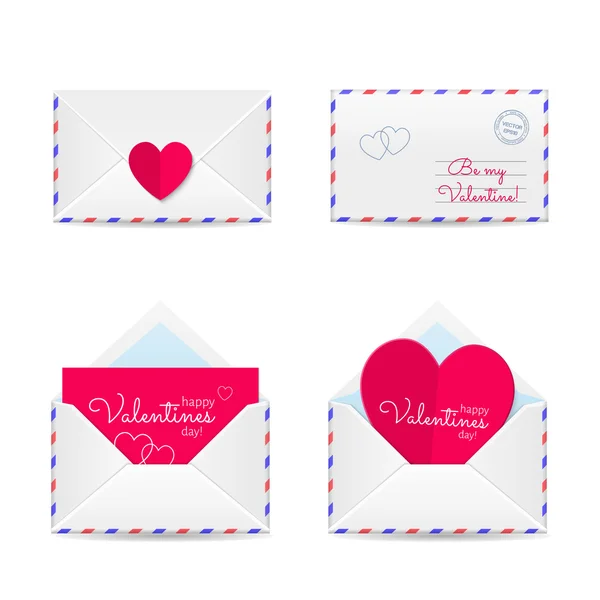 Valentines envelopes — Stock Vector