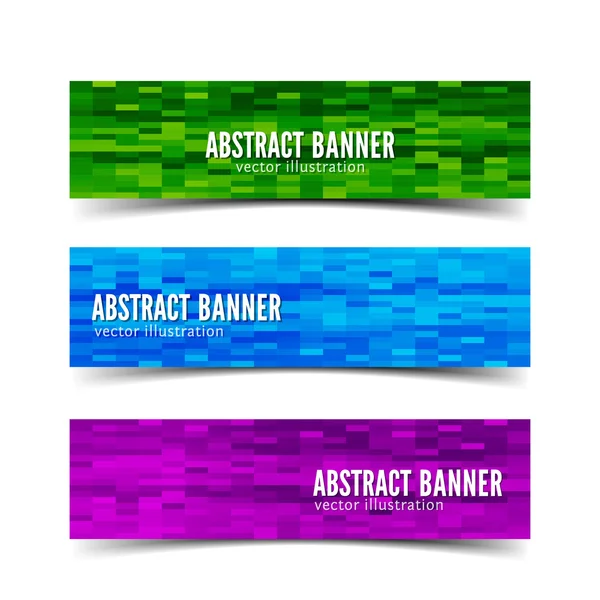 Tres banner vector abstracto — Vector de stock