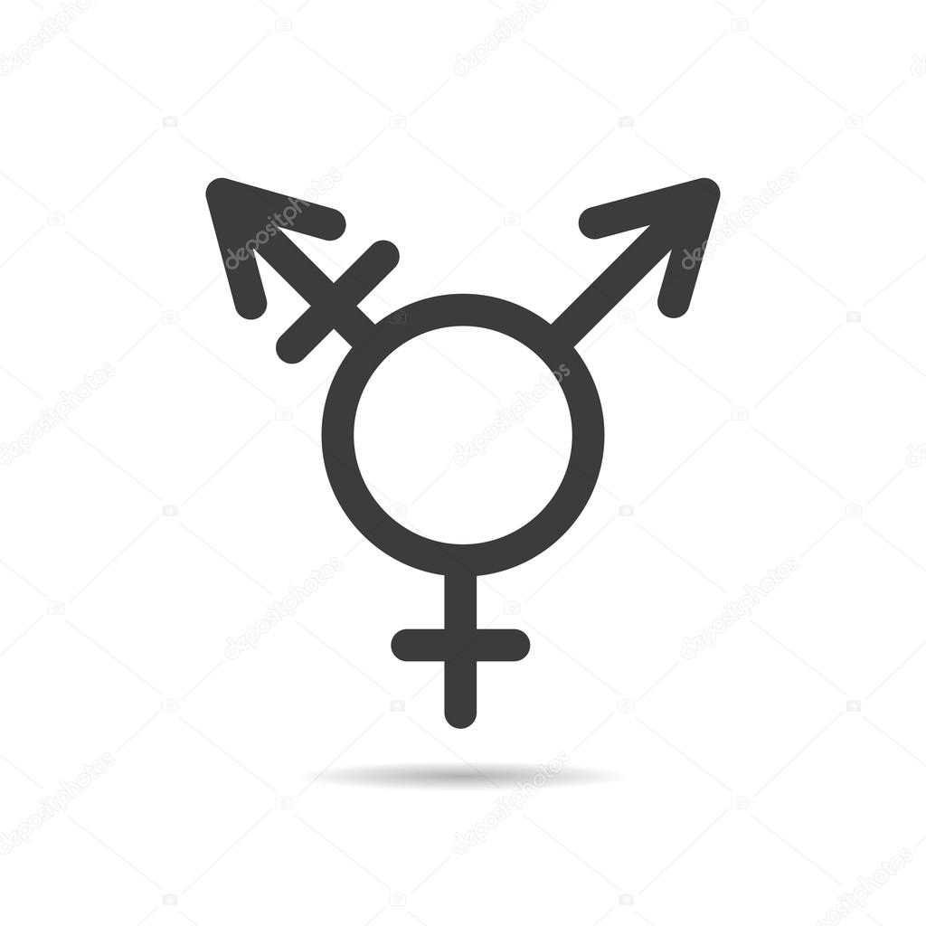 Vector linear black icon transgender symbol for your design isolated on white background