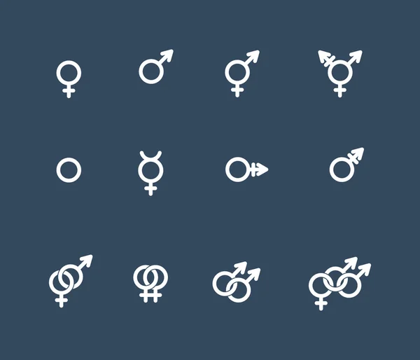 Género símbolo icono conjunto — Vector de stock