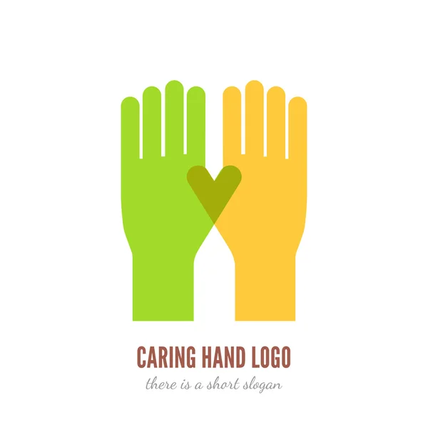 Caring mano logo Vettoriale Stock