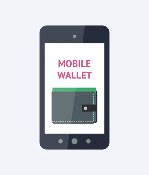 Konzept der mobilen Brieftasche — Stockvektor