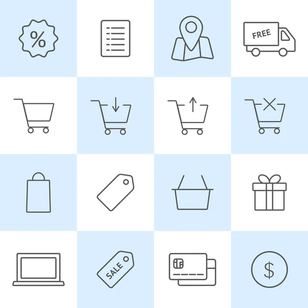 Online shopping icons set — Stock Vector