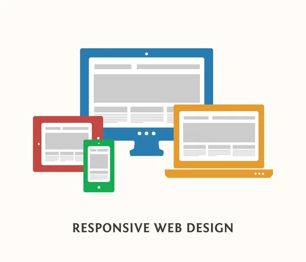 Ilustração design responsivo — Vetor de Stock