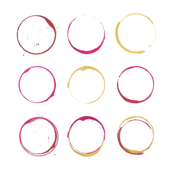 Cercles de taches de vin — Image vectorielle