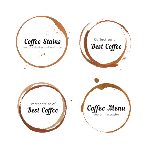 Cercles de tache de café pour logo — Image vectorielle