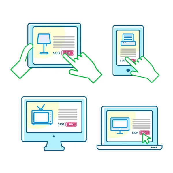 Concepto de compras online — Archivo Imágenes Vectoriales