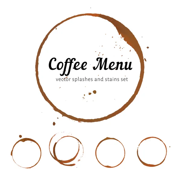 Cercles de taches de café — Image vectorielle