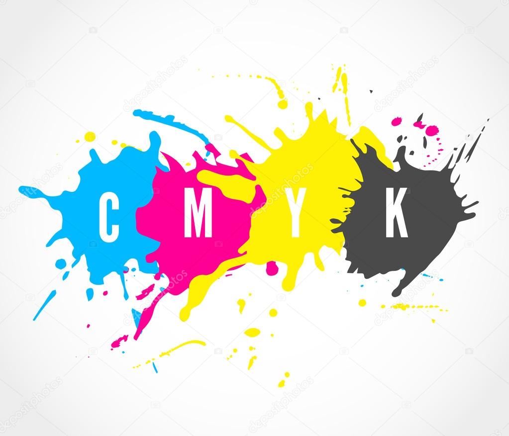 CMYK ink splashes logo