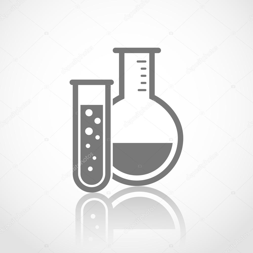 Chemical test tube logo. Experiment flask symbols for chemical, medicine, education and other branding
