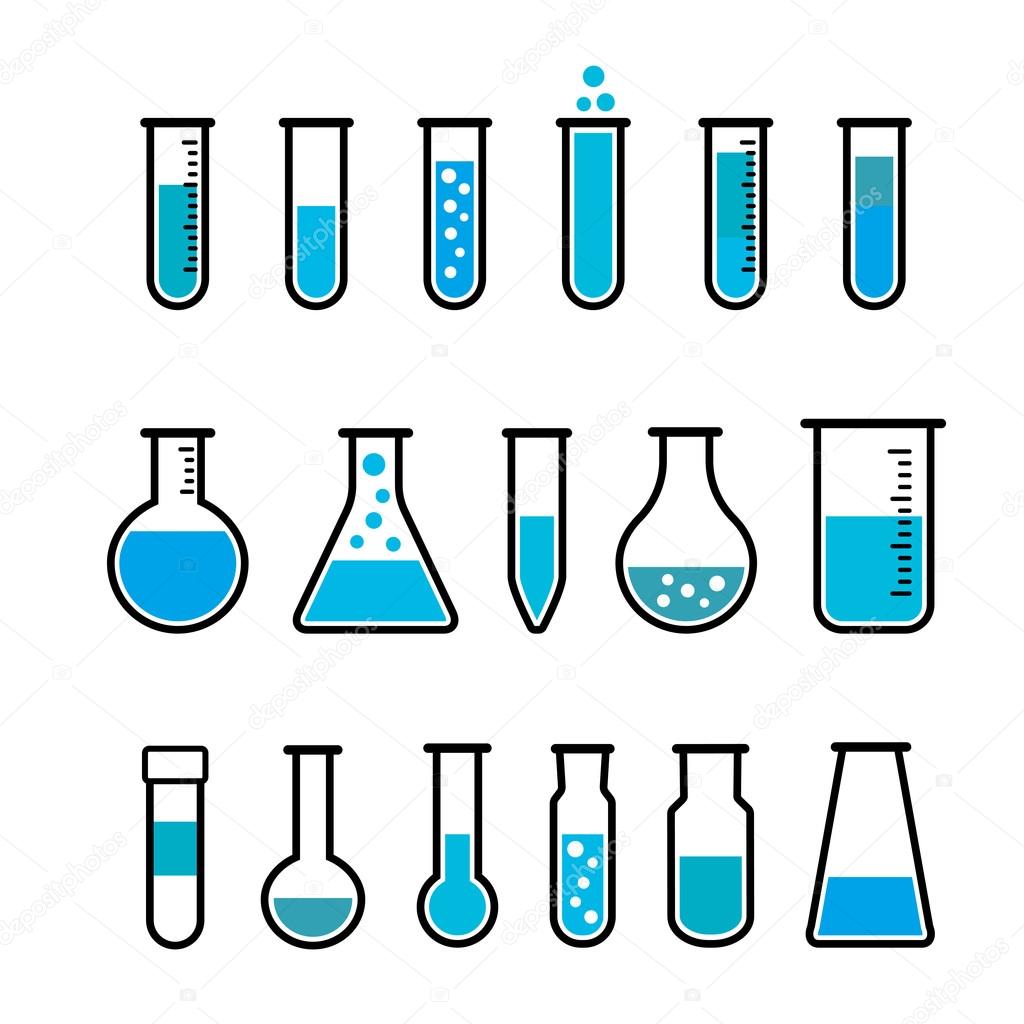 Chemical test tubes icons