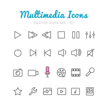 Multimedia Icons set