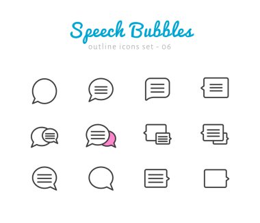 konuşma balonları Icons set