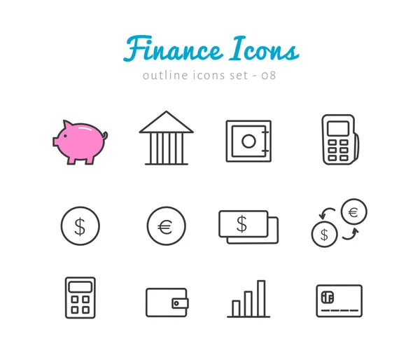 Conjunto de iconos financieros — Archivo Imágenes Vectoriales