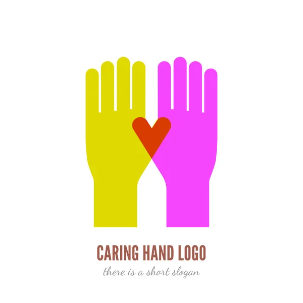 Caring hand logo — Stock Vector