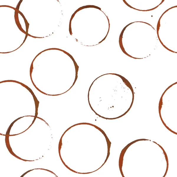 Patrón de círculos de manchas de café — Vector de stock
