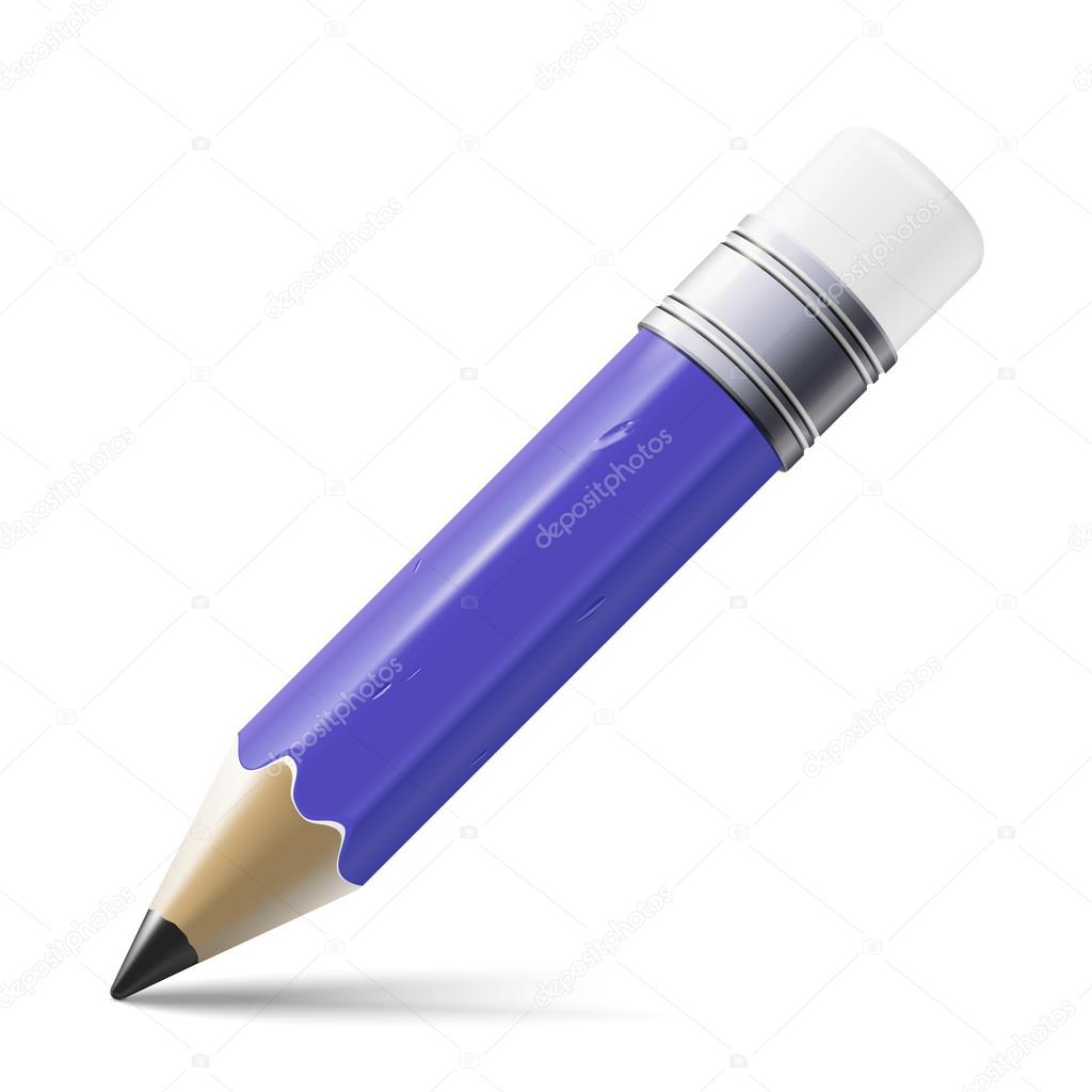 Vector illustration of sharp pencil isolated on white