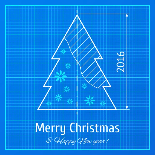 Christmas tree on graph paper Stock Illustration