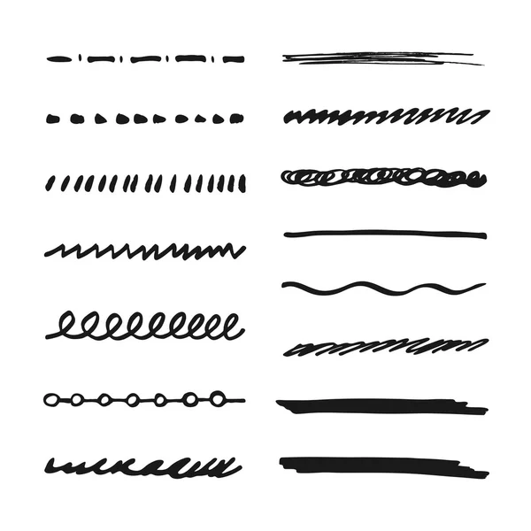 Marker strokes set — Stock Vector