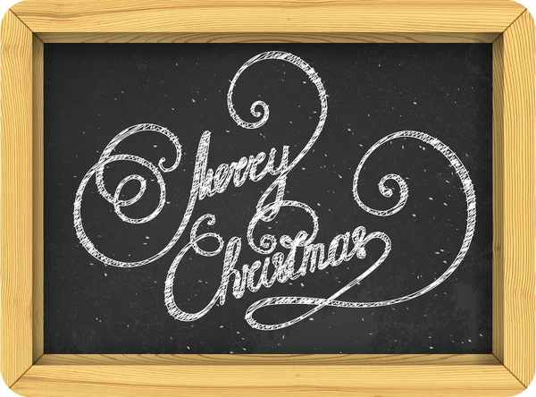 Merry Christmas lettering on blackboard — Stock Vector
