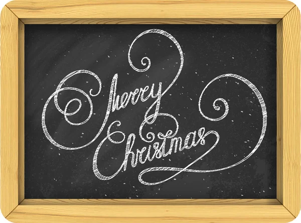 Merry Christmas lettering on blackboard — Stock Vector