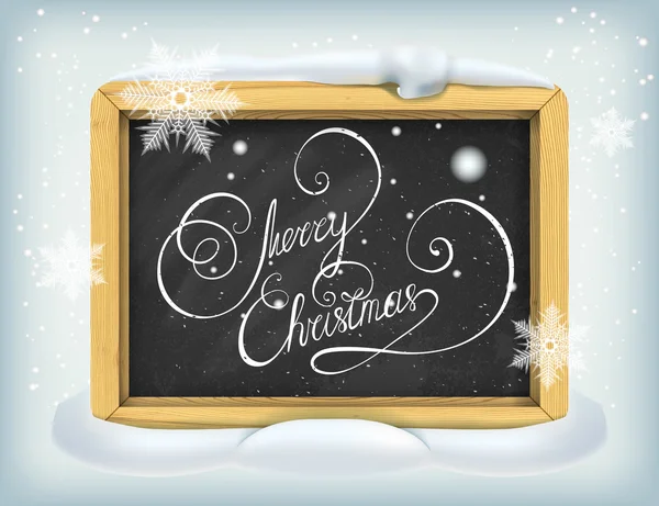 黒板にメリー クリスマスの文字 — ストックベクタ